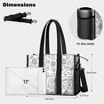 thumbnail image 5 of Teacher Tote Bag,Doodle Sports Icons Pattern Teacher Utility Tote Bag,Large Work Tote Bags for Women with Multiple Pockets,Top Zipper Closure,13.8x10.6x6.7 Inch, 5 of 5