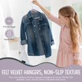 thumbnail image 3 of TechZoo 50 perchas de terciopelo premium para niños – Perchas antideslizantes para niños de 14.0 in – Perchas ultra delgadas para ahorrar espacio – Gancho giratorio 360 fuertes y duraderos para niños, 3 of 9