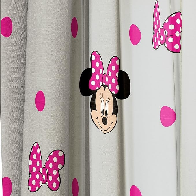 Minnie Mouse Peek A Boo Bows 2 Panel Blackout Curtain Set, 84 Inch Long