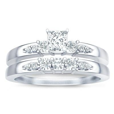 2.00 Carat Classic Moissanite Bridal Set with 18k Gold Plating