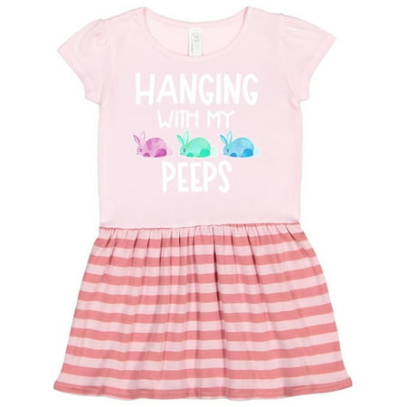 

Inktastic Easter Hanging with My Peeps Pastel Bunnies Gift Toddler Girl Dress