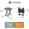 thumbnail image 5 of SunnyFeel Aluminum Folding Camping Table, 18 Inch Side Table Small Lightweight Portable (Brown), 5 of 6