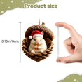thumbnail image 3 of Acorn Shell Forest Animal Christmas Ornaments, Santa Hat Cute Wildlife Hanging Pendant, 2D Flat Acrylic Cute Creature Hanging Pendants, Festive Tree Decor Charms for Xmas Wreath, Garland Decoration, 3 of 4