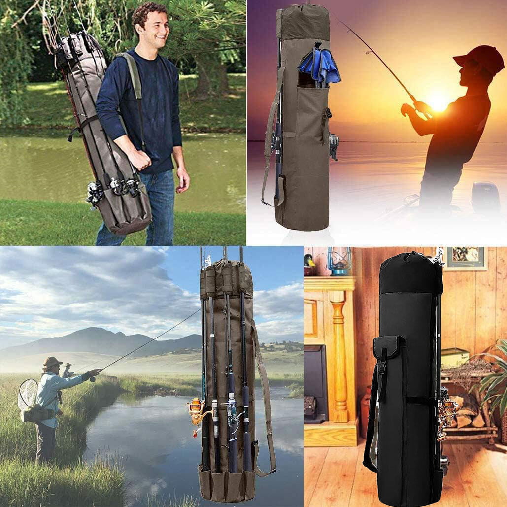 Oyajia Fishing Rod Bag Fishing Pole Holder Carrier Case Fishing Tackle  Holds 5 Poles Travel Case Bag Waterproof Lightweight Storage Bag Large  Capacity Fishing Gear Organizer Fishing Gifts 