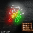 thumbnail image 2 of Glowneon Shrimp Blows Trumpet Christmas Neon Sign, Seafood Xmas Decor, 2 of 5