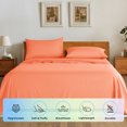 thumbnail image 7 of SONORO KATE Bed Sheets Set, 1800 Series Microfiber Deep Pocket 4 Pieces Luxury Soft Sheet Set, Full XL, Coral, 7 of 7