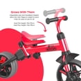 thumbnail image 2 of Yvolution Triciclo 3 en 1 para niños pequeños Velo Flippa Triciclo de empuje Bicicleta de equilibrio para niños pequeños con mango de dirección para padres para niños y niñas de 2 a 5 años (rojo), 2 of 5
