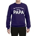 thumbnail image 2 of Wild Bobby My Favorite People Call Me PAPA Father's Day Unisex Crewneck Graphic Sweatshirt, Purple, XX-Large, 2 of 5