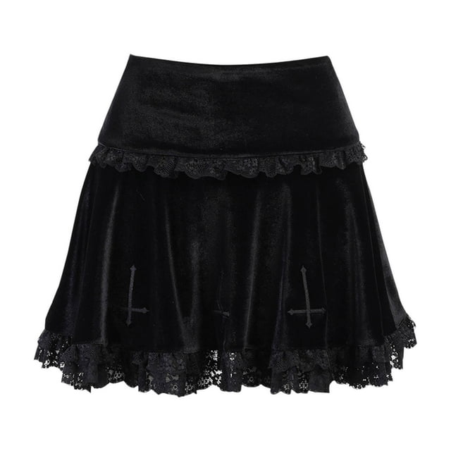 Falda plisada de cintura alta para mujer, estilo gótico, uniforme, falda corta L