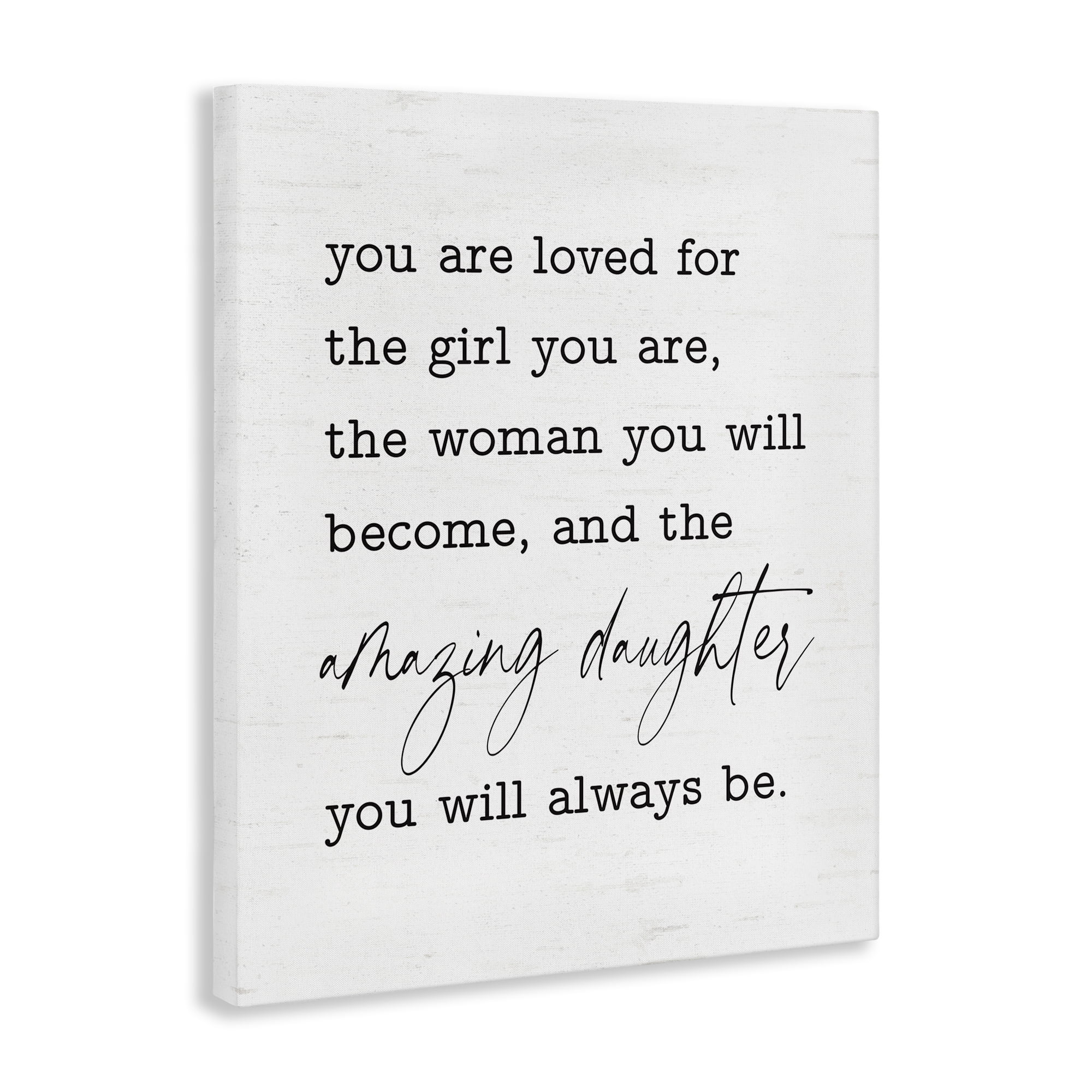 Stupell Industries Amazing Daughter Sentiment Text & Numbers Painting Wrapped Canvas Art Print Wall Art, 24 x 30