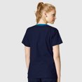 thumbnail image 2 of Wink WonderFLEX Patience - Women's Curved Notch Neck Scrub Top, Navy, 3X Womens Plus, 2 of 2