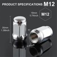 thumbnail image 2 of M12x1.5 Wheel Lug Nuts, One-Piece Design Bulge AcornChrome Lug Nuts, 2 of 5