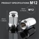 thumbnail image 2 of M12x1.5 Wheel Lug Nuts, One-Piece Design Bulge AcornChrome Lug Nuts, 2 of 5