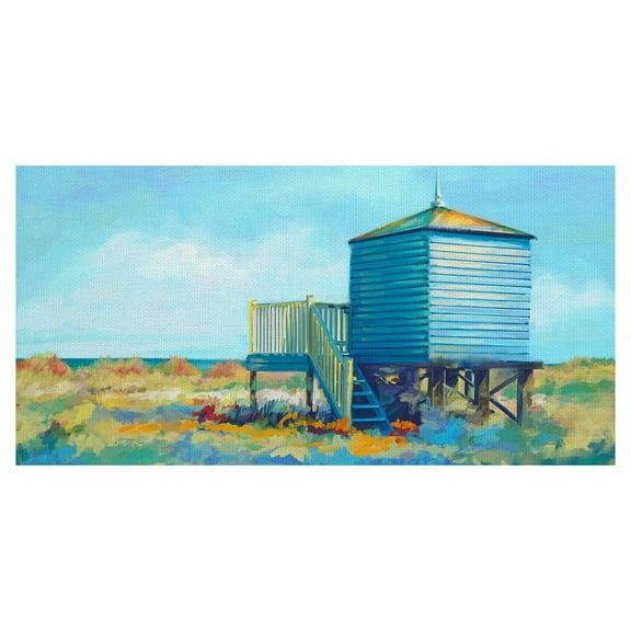 Masterpiece Art Gallery Waterfront Beach House By Studio Arts Canvas Art Print 24" x 48"