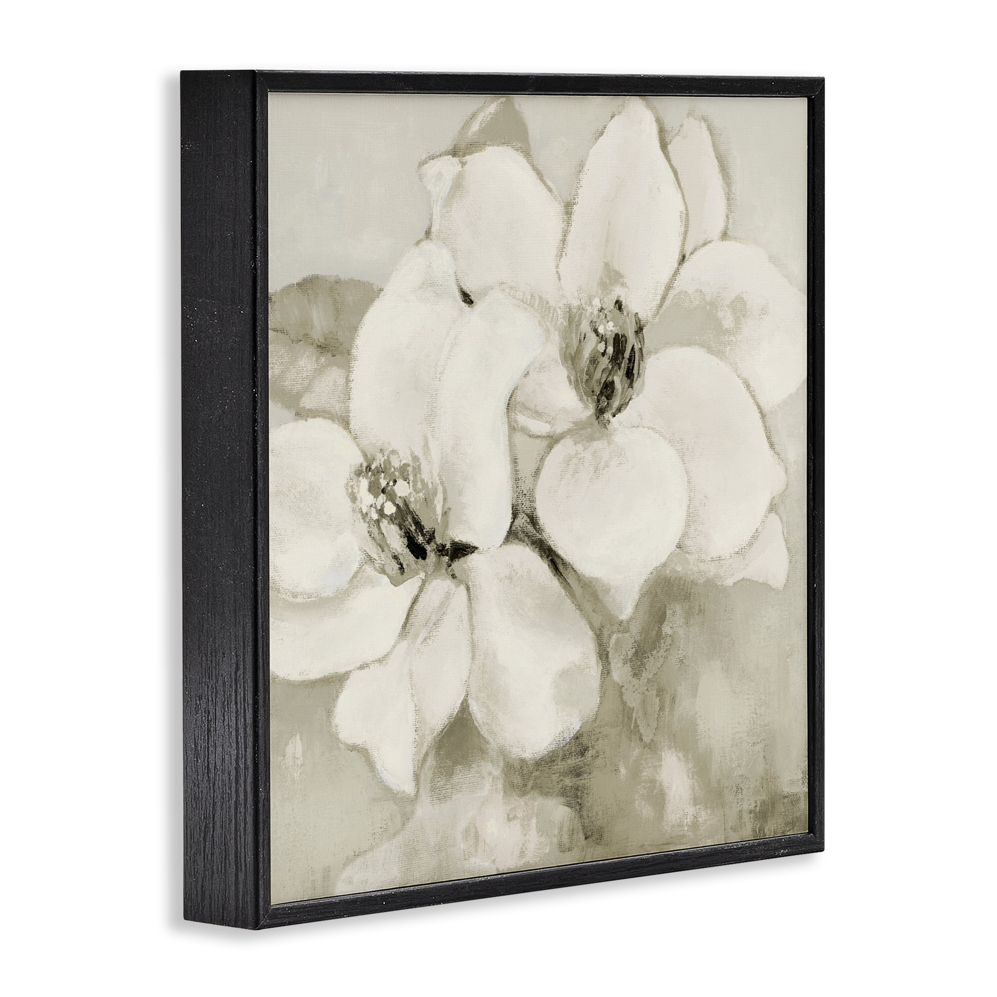 Stupell Industries Subtle Beige Magnolias Black Framed Giclee Art, design by Lanie Loreth