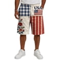 thumbnail image 4 of Iaqnaocc 250 Anniversary Usa Shorts Men Big and Tall American Flag Floral Print White Shorts Men Drawstring Quick Drying Loose Fit Lightweight Beach Shorts for Men With Pockets Wine 4XL, 4 of 6