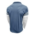 thumbnail image 4 of WTOBBY Men's Casual Long-Sleeve Polo Shirt, Colorblock Stripe Print Collared T-Shirt, Comfortable Fit for Business Casual and Stylish Daily Wear,Blue 3XL, 4 of 6