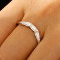 thumbnail image 3 of vylahjewellery Minimalist Plated White Gold Baguette Moissanite Diamond Ring – Dainty Women’s Wedding Band, Modern Stacking Engagement Ring, 3 of 6