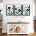 thumbnail image 2 of FCCUYE Navy Blue Wall Art Canvas Abstract Floral Painting Blue and Gray Posters Watercolor Flower Decor Wildflower Pictures Botanical Prints for Living Room Bedroom Bathroom 3 Pcs 12x16in d, 2 of 7