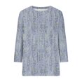 thumbnail image 5 of YDLCAFD Pâques Hauts Habillés pour Femmes Manches 3/4 Été Col Rond T-Shirts Imprimé Floral Blouses Décontractées Mode, 5 of 5