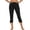 Black, variant on Capri Pants for Women Dressy Drawstring Waist Casual Lightweight Cropped Trousers with Side Pockets Split Hem Comfortable Summer Bottoms