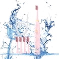 thumbnail image 5 of Home Gifts Matoen Electric Toothbrush, with 5 Brush Heads, 5 Cleaning Modes, Smart 15-speed Timer Electric Toothbrush IPX8 - Newly Upgraded Electric (Pink), 5 of 9