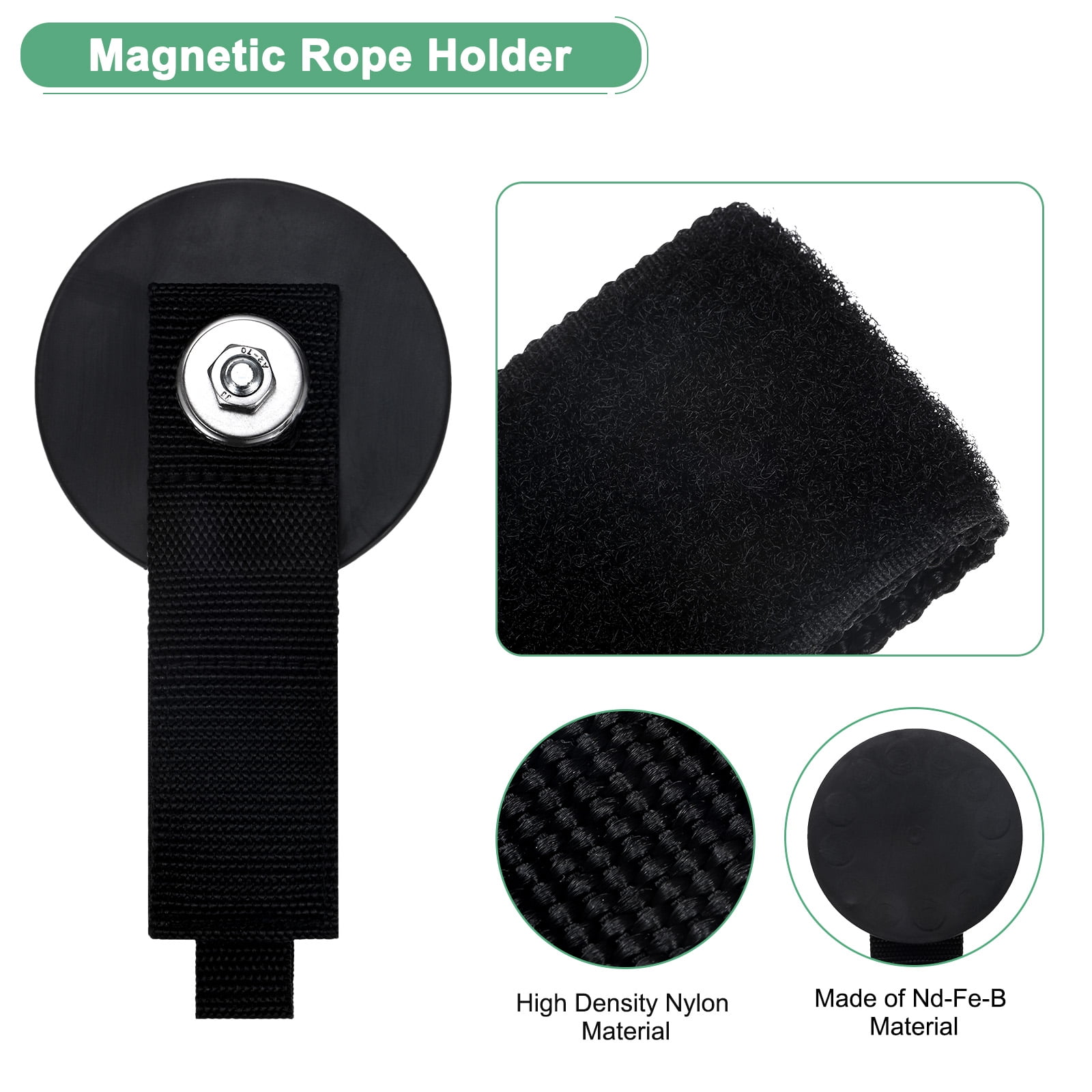 Uxcell 2-Pack Magnetic Rope Holder, 1.7"Dia Garage Workshop Rope Accessories, Extension Cord Holder