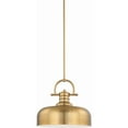 thumbnail image 2 of Volume Lighting  1-Light  LED Restoration Brass Downrod Bowl Pendant, 2 of 2