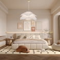 thumbnail image 2 of Arturesthome Anna White Fabric Pendant Light French Living Room Chandelier, 2 of 15