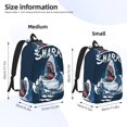 thumbnail image 3 of Bixox Shark Printing Canvas Backpack Lightweight Casual Travel Backpack School Backpack Fits 15.6 Inch Notebook, 3 of 5