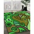 thumbnail image 3 of Ahgly Company Machine Washable Indoor Rectangle Transitional Green Area Rugs, 2' x 5', 3 of 7