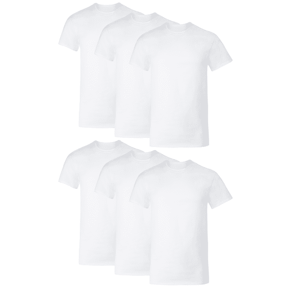 Hanes Men's Cotton Stretch Undershirt Pack, Moisture-Wicking, 6-Pack