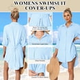 thumbnail image 3 of liyiyiyia Bathing Suit Cover up for women Shirt Summer Beach Swimwear Casual Outfits Blue, 3 of 8