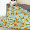 thumbnail image 6 of Zufioo White Polka Dot Sunflower A Fleece Blanket Queen Size,Plush Bed Blanket,Ultra Soft Throw Blanket,Plush Fuzzy Cozy Blanket Perfect for Bed,Couch-40"x30", 6 of 7