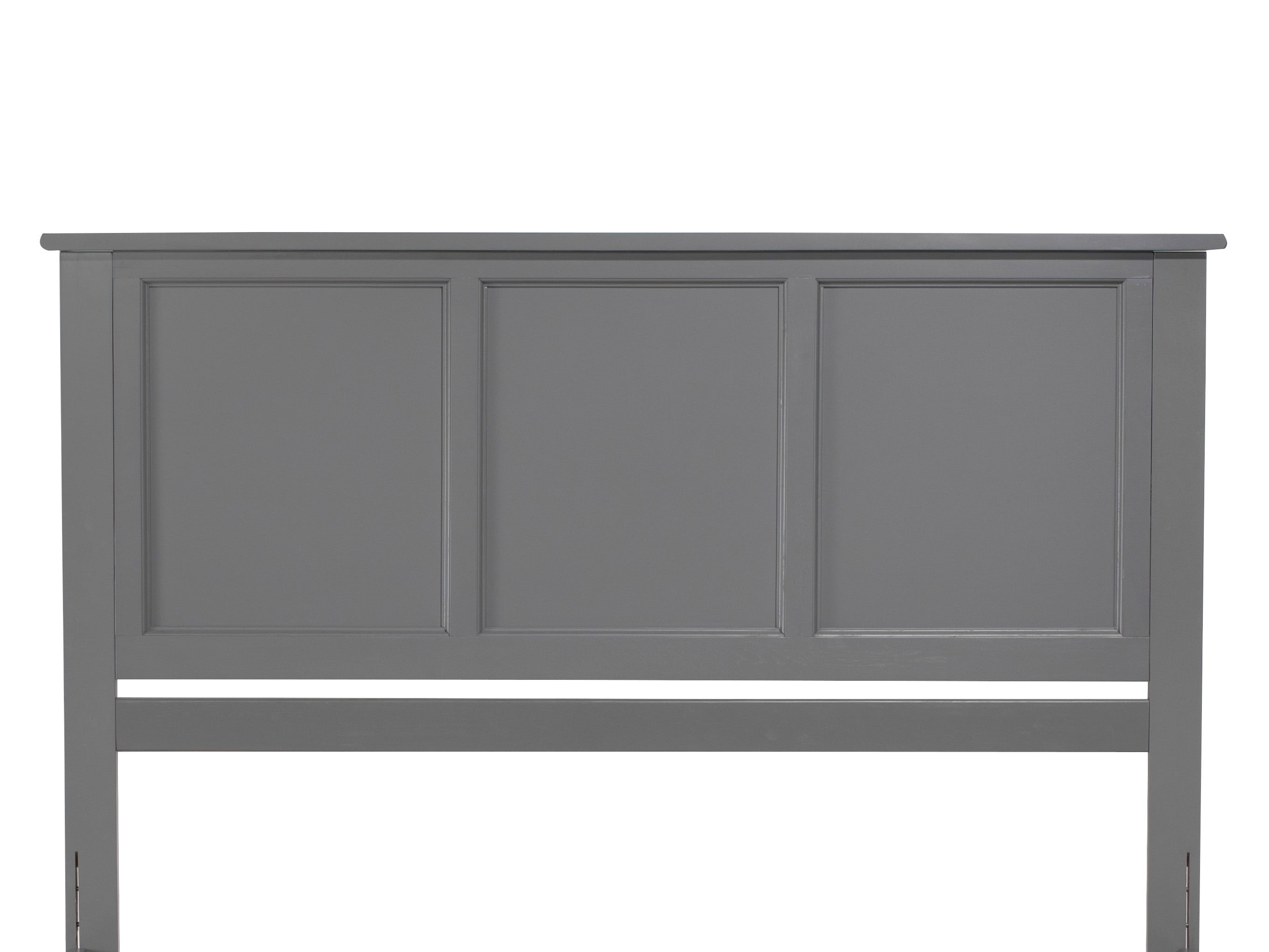 AFI Madison King Solid Wood Foundation Bed with Panel Headboard, Grey