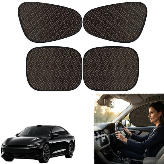 4Pcs Universal Car Side Window Sun Shades, Static Suction Car Window Shades, 99% UV Blocking Car Window Covers for Front and Rear Window Travel Shades for SUV Sedan ( RL Mixed)