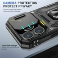thumbnail image 5 of for iPhone 12 Case with Slide Camera Cover，Built-in 360° Magnetic Rotate Ring Stand Magnetic Military Grade Shockproof Protective Case for Women and Men-Black, 5 of 12
