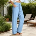 thumbnail image 4 of Inleife Womens High Waist Quick Dry Pants Summer Ladies Drawstring Elastic Waist Breathable Casual & Comfy Trousers, 4 of 6