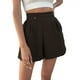 thumbnail image 4 of Pantalones de cintura alta de verano para mujer, banquete, playa, Picnic, cita, chica, piernas anchas, cintura elástica, pantalones cortos Prendas para la parte inferior del cuerpo Negro XXL Sonducket AP011357-10, 4 of 6