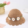 thumbnail image 3 of Sombrero de paja para niños, sombrero de playa de verano, sombreros de playa de ala ancha transpirables para senderismo, Naranja, 3 of 6