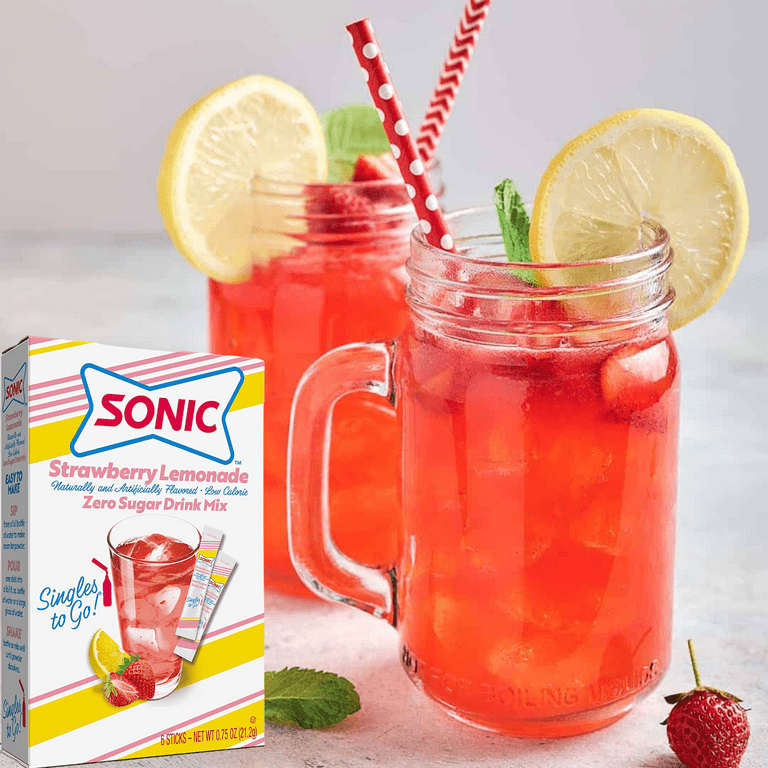 Sonic Singles To Go Powdered Drink Mix, 1 Strawberry and 2 Cherry