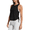 Black, variant on G4Free Lyocell Racerback Women Workout Tank Tops Ruch Side High Neck Muscle Tops for Gym Athletic Yoga
