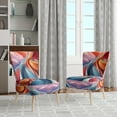 thumbnail image 2 of Designart "Fractal Spirale en Bleu et Rouge I" Chaise d'Appoint Multicolore - Fauteuil Industriel pour Salon, 2 of 7