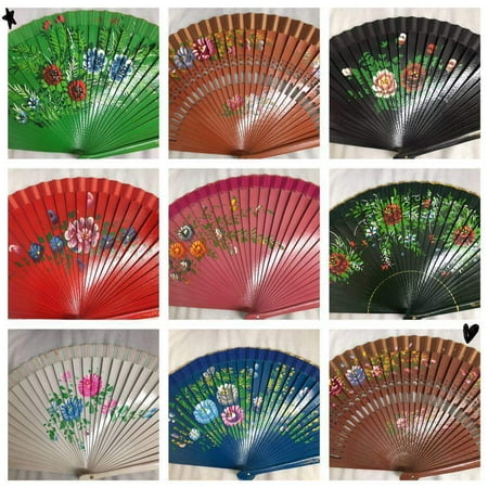 

Set of 12 Hand Held High Quality Wood Folding Fans w/Gift Bags for Party Favors Party Decor