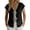 Black, variant on Summer Blouses for Women 2026 Classic Casual Short Sleeve V-Neck Circle Tops - Bow Tie for Beach Yellow S