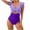 Purple, variant on Erwazi Women's Ruffle One Piece Swimsuit Cutout Tummy Control Bathing Suits V Neck Wrap Slimming Swimwear