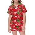 thumbnail image 4 of Hpapadks Toddler Pajamas Christmas Collar Short Sleeve Pajama Set Button Down Toddler Pjs B 2-3 Years, 4 of 5