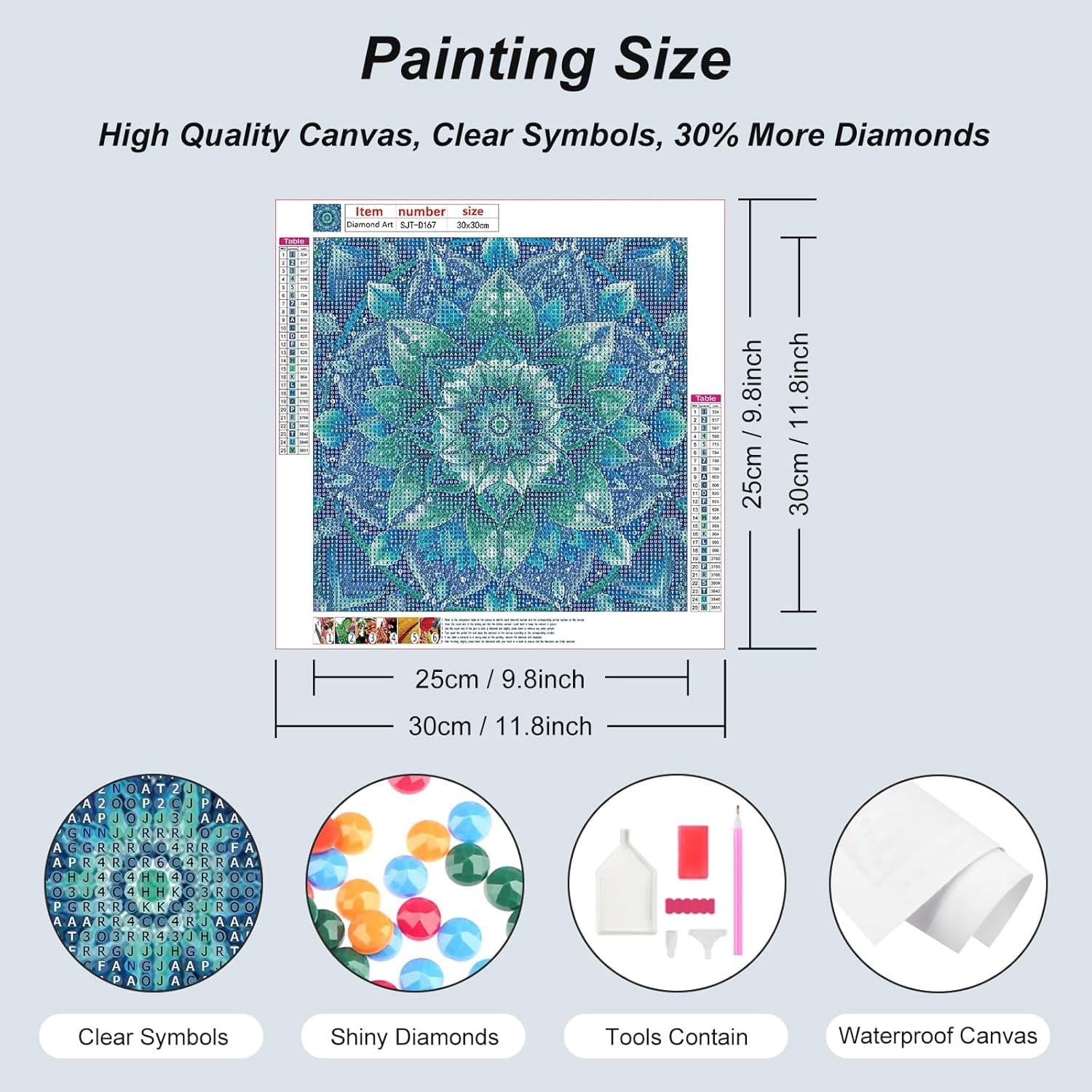 Mandala Diamond Art Kits for Adults, Diamond Painting Kits for Beginners, 5D Round Diamond Dots Gem Craft Art for Home Wall Decor 12x12 inch