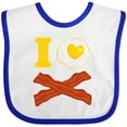 thumbnail image 3 of Inktastic I Love Bacon and Eggs Boys or Girls Baby Bib, 3 of 4