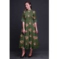 thumbnail image 3 of Bimba Robe-Chemise Mi-Mollet pour Femmes à Manches Roulées à Imprimé Floral Boutonnée - XX-Grand, 3 of 5
